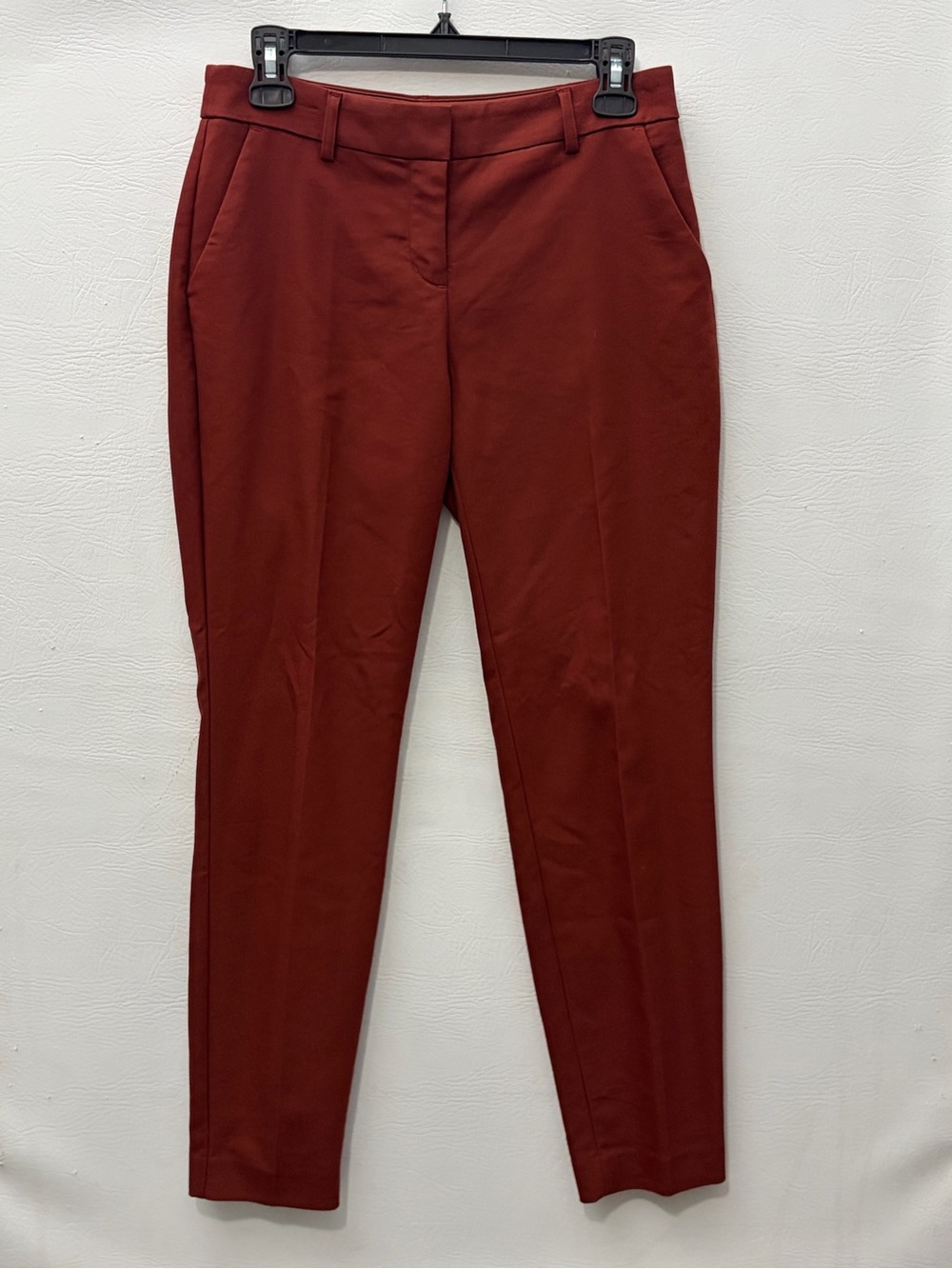 Express Columnist Ankle Mid Rise Pants in Rust Red